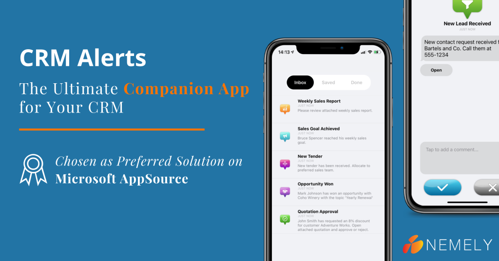 Nemely’s CRM Alerts App Recognized as Microsoft Preferred Solution on AppSource